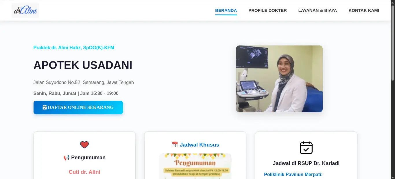 Website Klinik Dr. Alini
